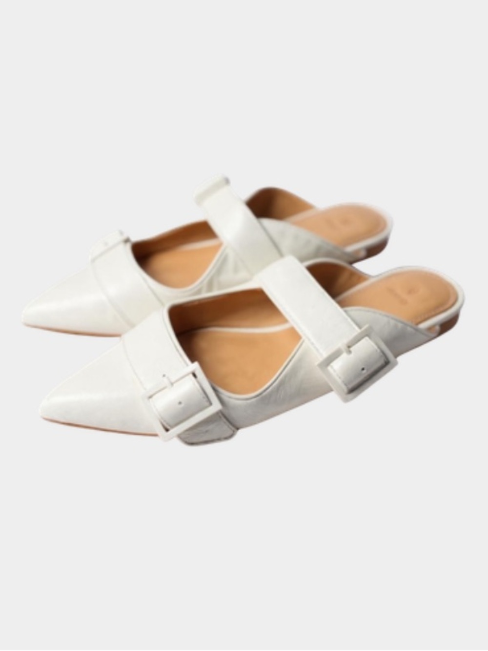 Bill Blass Sylvie White Leather Slides | 8